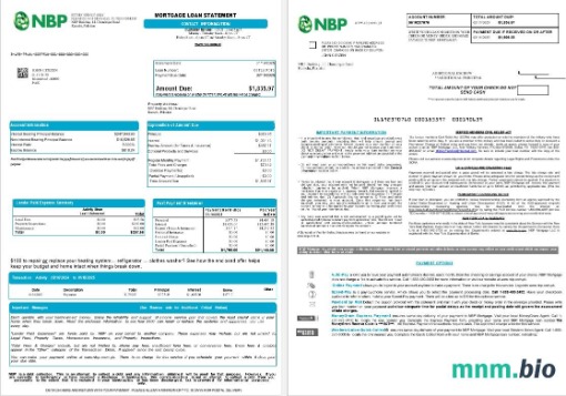Pakistan NBP wyciąg z kredytu hipotecznego w formatach Word i PDF, 8 stron 1-2
